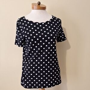 Chic Black and White Polka Dot Blouse